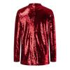 Women's European & American Style Sequined Lapel Cardigan Blazer