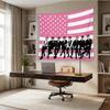 Stray Kids Rosa Amerikanische Flagge Wandteppich, Flachdruck Formelles Gruppenfoto Wandbehang, K-Pop Skz Fanraum Dekor Banner Für Schlafzimmer