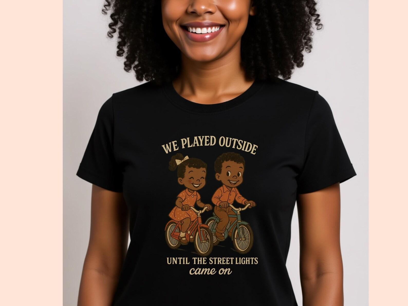 Kids on Bikes T-Shirt: Vintage Graphic Tee - Childhood Memories 130