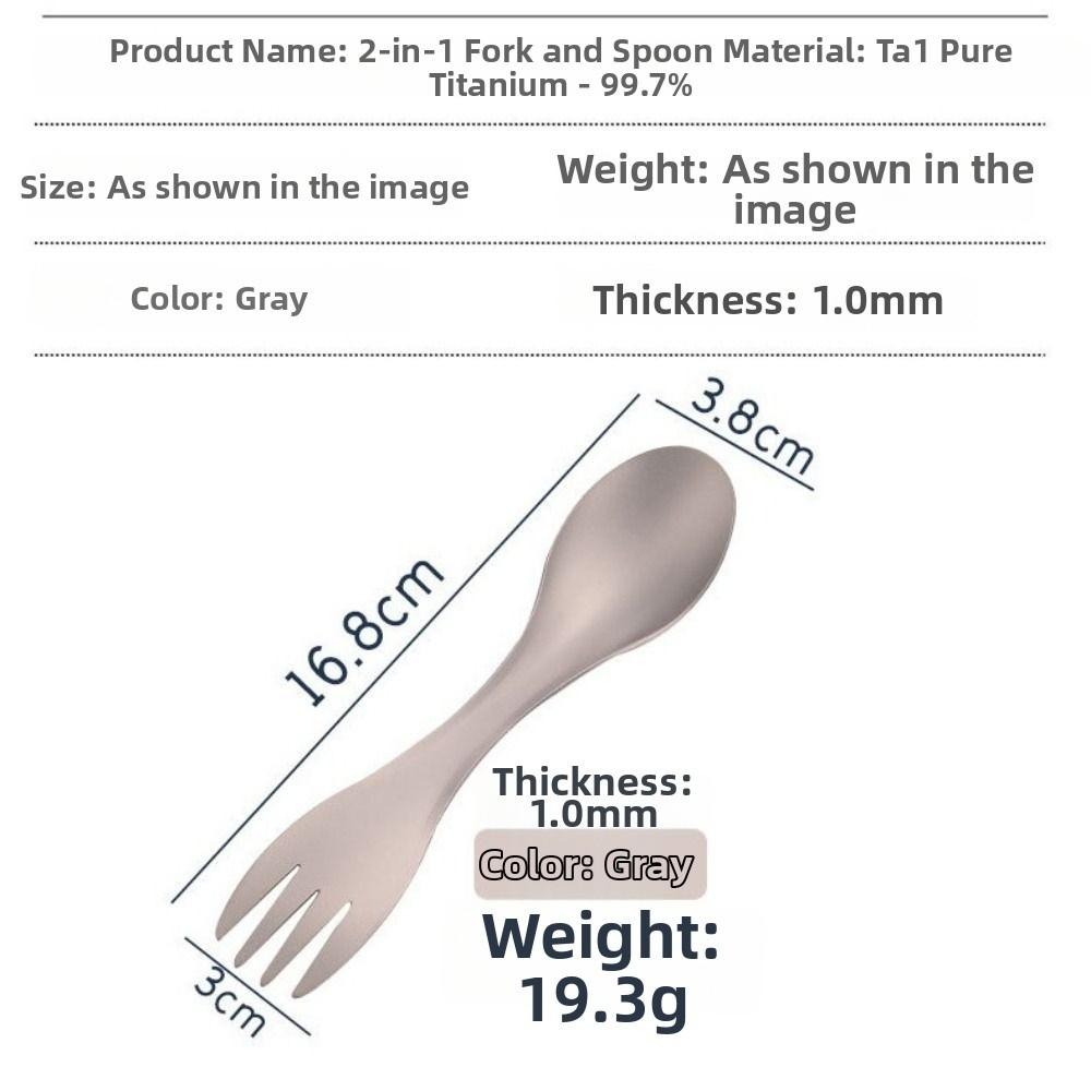 Long Handle Titanium Spoon Fork Portable Picnic Utensils Spoon Fork  Outdoor Travel Supplies