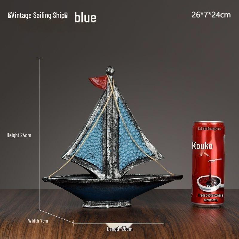 Sleek Minimalist Sailboat Resin Sculpture for Home and Office
