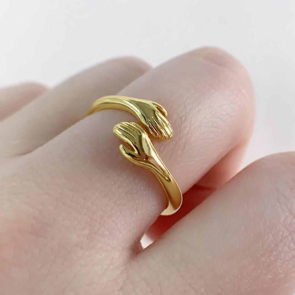 Cross-Border Hug Ring: European & American Fashion Adjustable Open Couple Ring