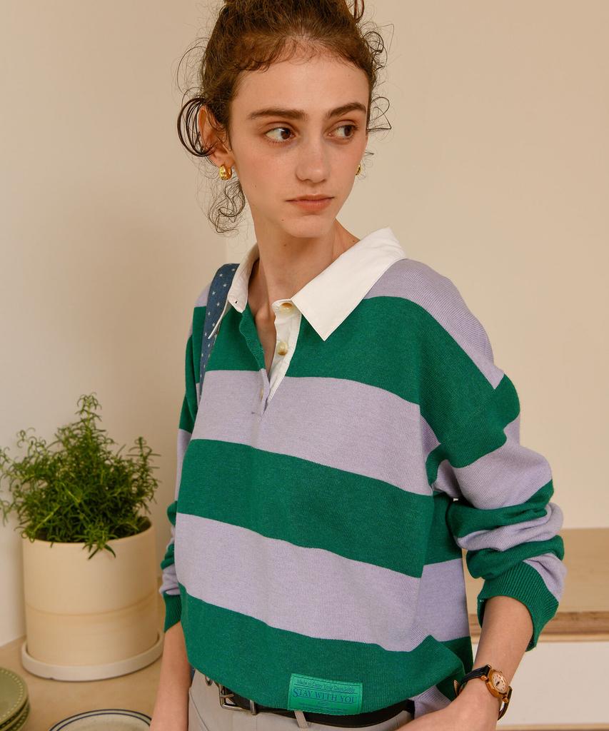 PIGMENT Rugby Spring Collared Knit (Tdsw251117)