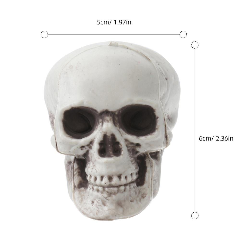 4Pcs Spooky Plastic Skull Ornament Halloween Decor Prop for Table Mantel Shelf Ktv Bar Haunted House Party Use