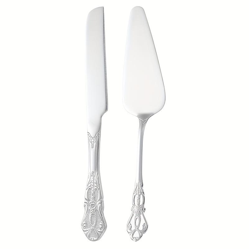 2-teiliges Vintage Palace Edelstahl Brot- und Kuchenspatel-Set, Geschnitztes Hohldesign Eleganter Kuchenheber für Partys