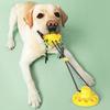 Dog Squeaky Ball Toy Dog Chew Toy with Suction Cup Puppy Teething Food Dispensing Ball Self Play Rope Tug Teeth Cleaning Dog Toy