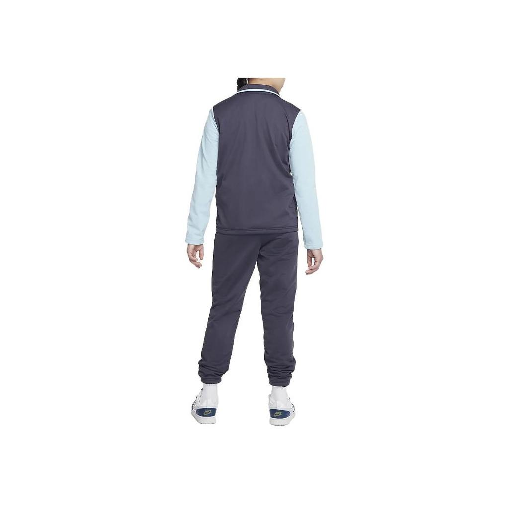 Nike Jaqueta Casual com Estampa de Logotipo de Letra Calças de Perna Reta Fato de Treino Fato Infantil Azul-Escuro DH9661-015