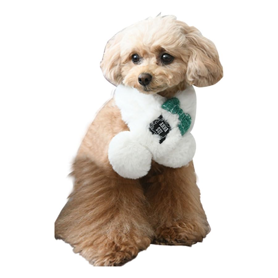 

ANNA SUI Fur Scarf with Ribbon Accessory Dog Pet Fluffy 2023 Scarf, Scarf, Scarf, Scarf, Fall/Winter (M, White)