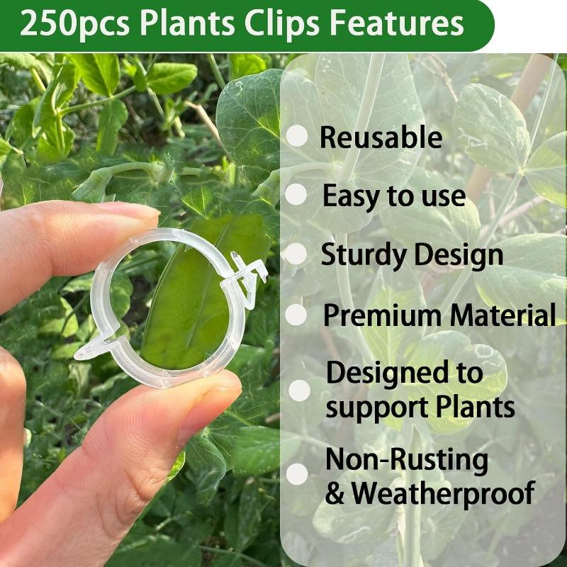 100/200/300Pcs Plant Support Clips Reusable Plant Binding Clip Tomato Trellis Clips for Vine Vegetables Grow Upright Healthier