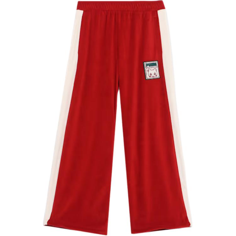 

Puma T7 Neko-San FW24 Color Block Versatile Loose Casual Pants Unisex Bottoms Deep-Red 629843-13 L