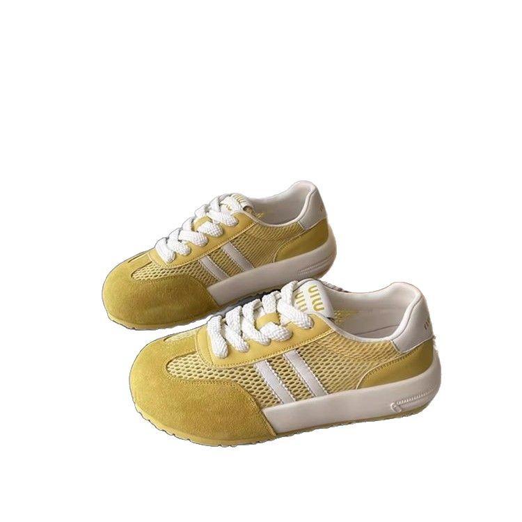 [Amano] Genuine leather German training shoes women's 2025 summer thick-soled breathable mesh soft-soled versatile casual sports shoes