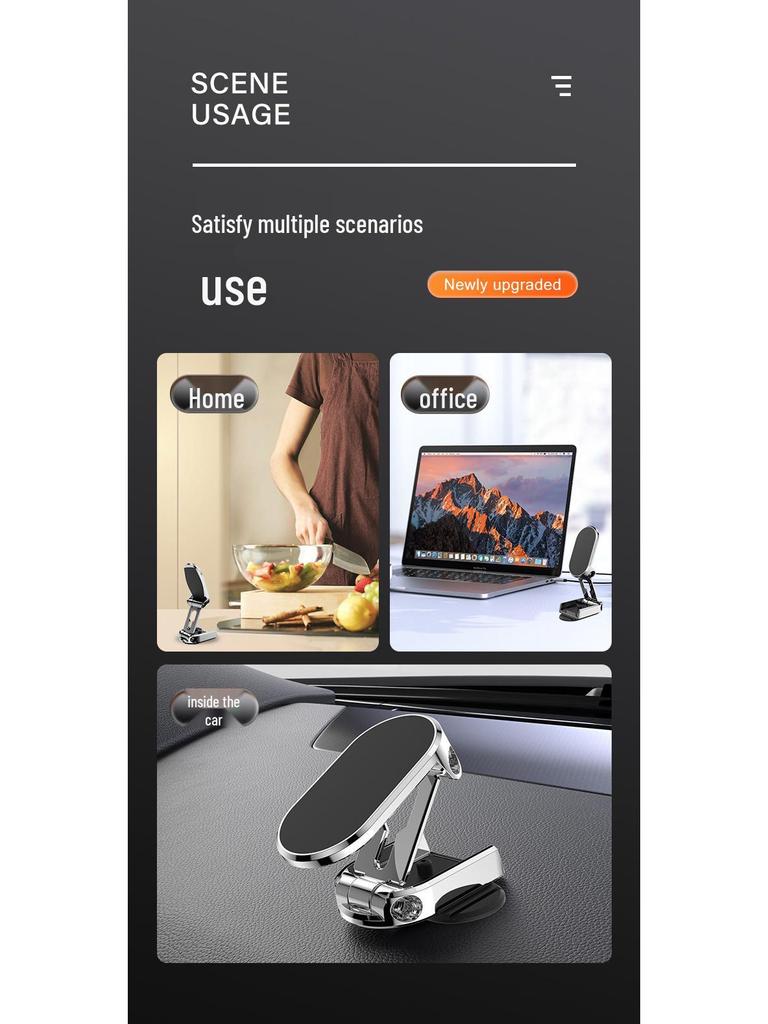 Magnetische Faltbare Autotelefonhalterung: Armaturenbrett Multi-Winkel Rotationshalterung mit Logo Geschenk