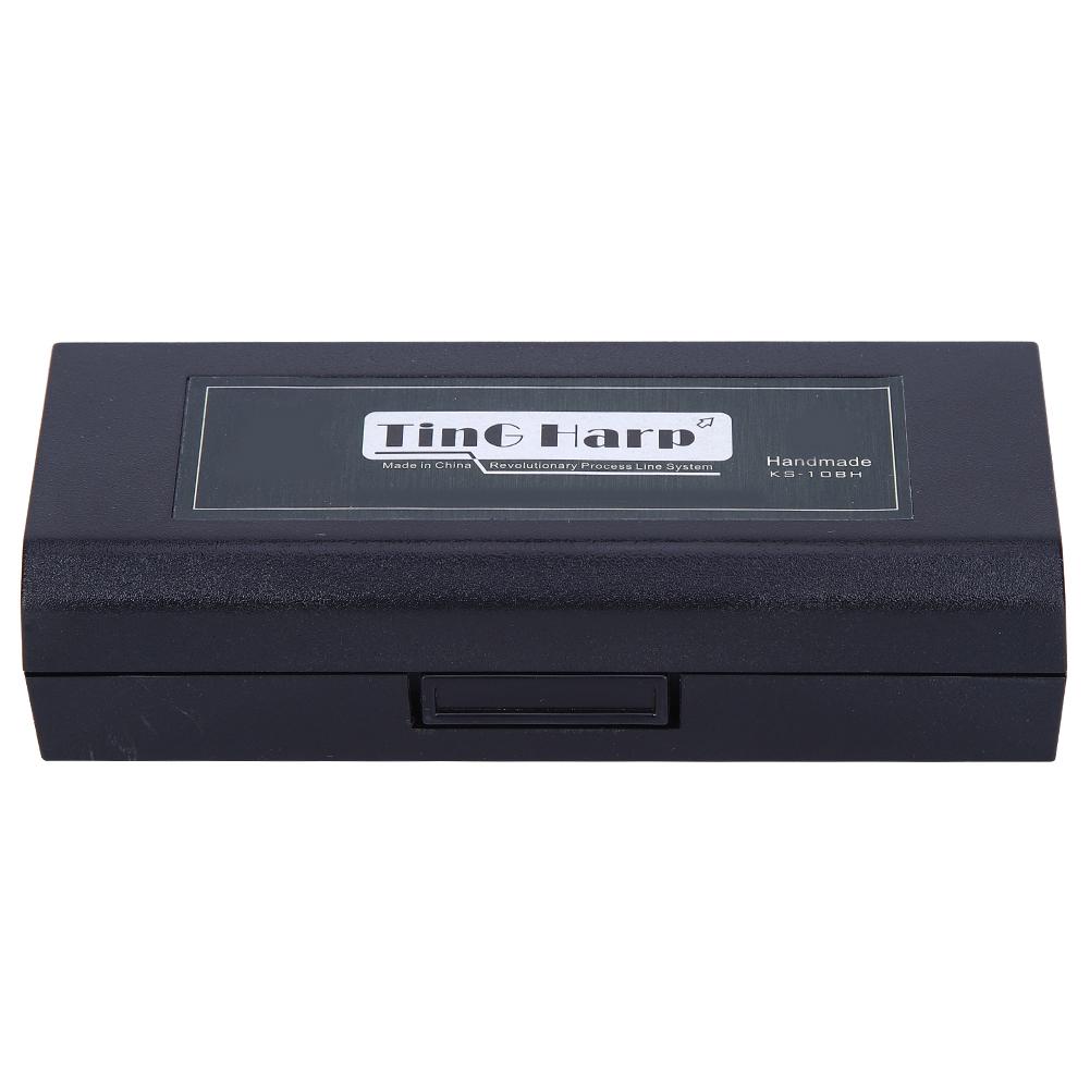 Blues Harp Mundharmonika 10-;Loch Professionelles Mundharmonika G-Ton Geschenke Edelstahlabdeckung(blau )