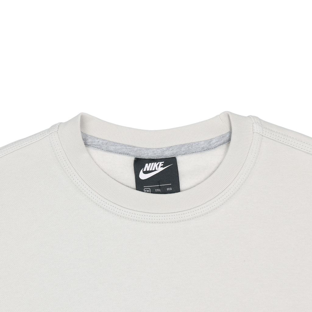 Nike Logo Print Crew Neck Pullover Fleece Sweatshirt Men Tops Light-Grey 916609-072