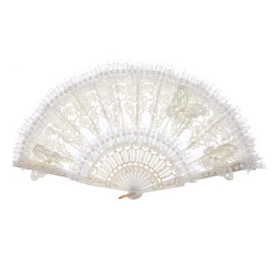 Lace Folding Fan Decoration Elegant Retro Handheld Fan Women Lace Fan for Dancing Home Weddings Performances Cosplay Parties