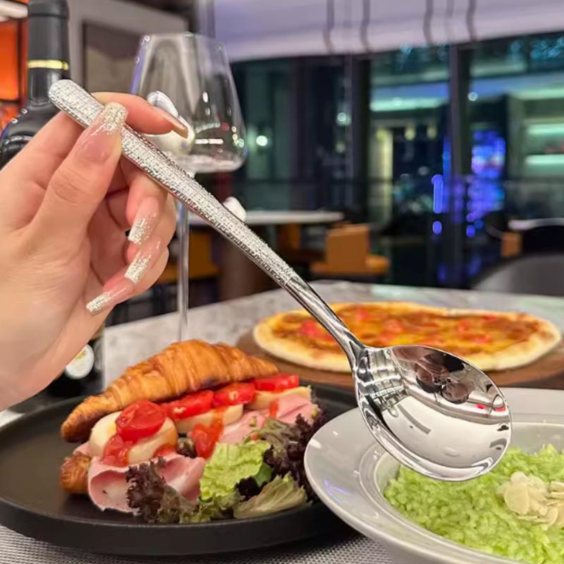 316 Stainless Steel Thick Spoon Creative 21.2cm Hotel Hot Pot Spoon Spoon, Essential Tool for Home Kitchen