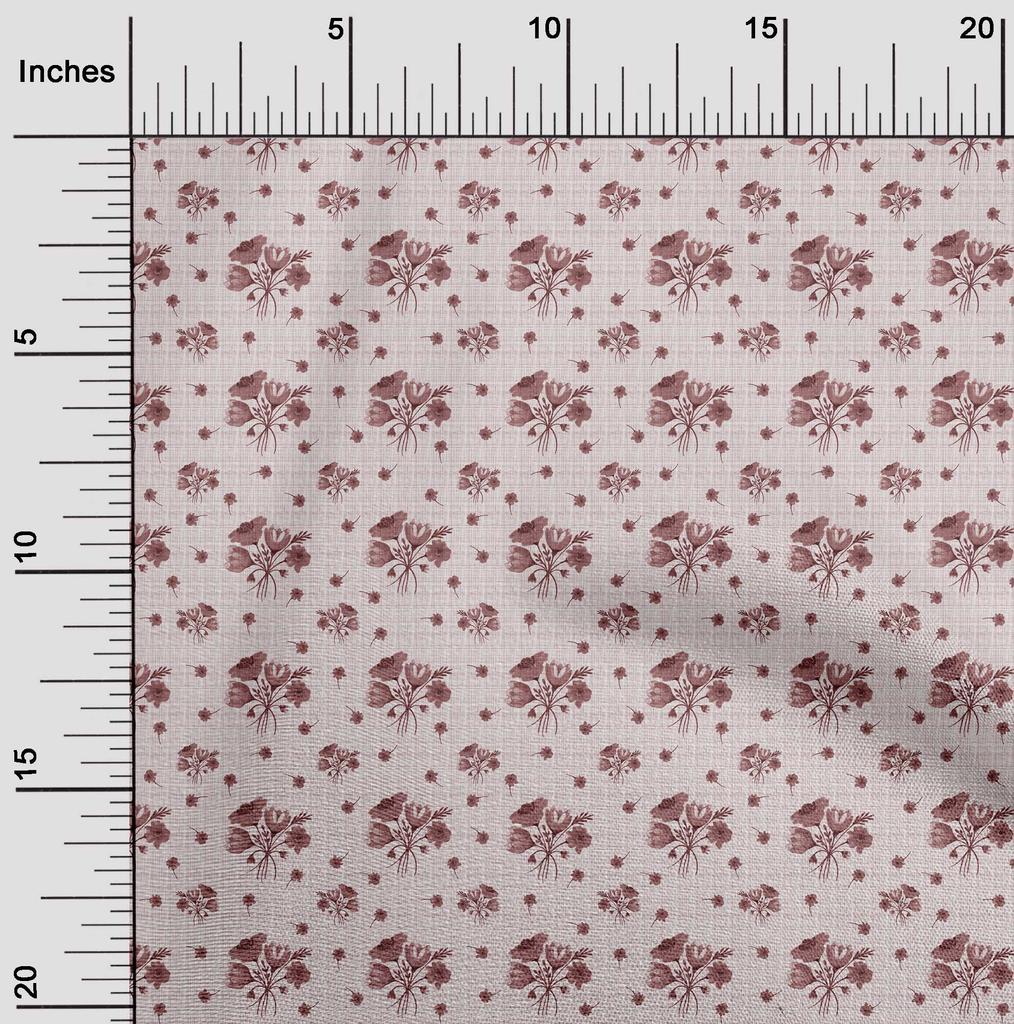 oneOone Cotton Flex Dark Rose Brown Fabric Floral Quilting Supplies Print Sewing Fabric By The Yard 40 Inch