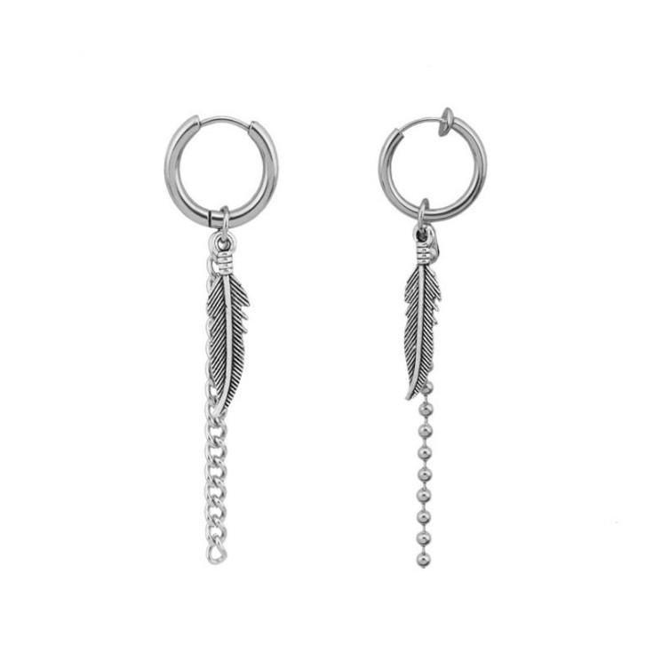 Korean Style Leaf Chain Tassel Ear Clip Jewelry