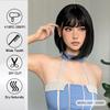 Bob Black Synthetic Wig with Bangs for Women Afro Short Dark Straight Wigs Cosplay Halloween Natural Hair Lolita Heat Resistant
