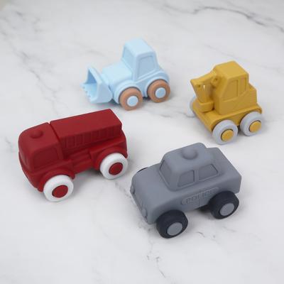 Children's Educational Toys Silicone Baby Ride-On Car Excavator Bulldozer Police Car Boys' Toy Car
