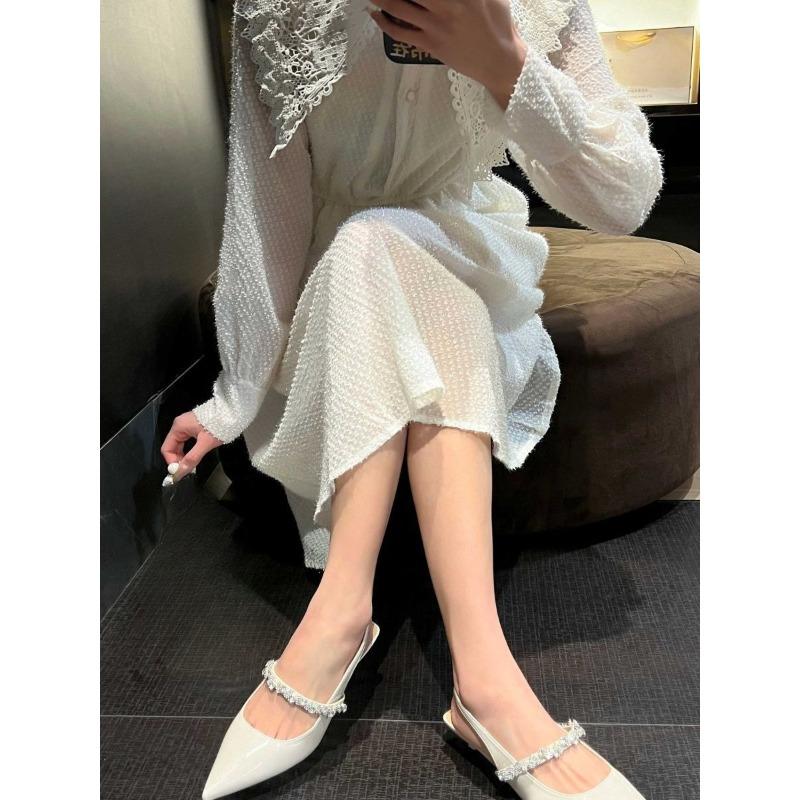 Elegant High Heels, French Slender Heels, Pointed Toe, New Style for Summer 2025, One-piece Stunning Flip-top Sandals for Women