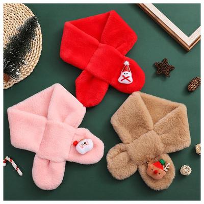 Kids' Plush Cartoon Winter Snood: Christmas Gift Scarf