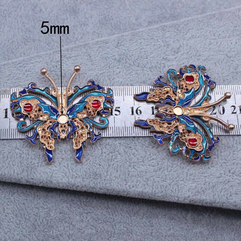 Colorful Cloisonné Enamel Butterfly Hanfu Hairpins & Hair Clips