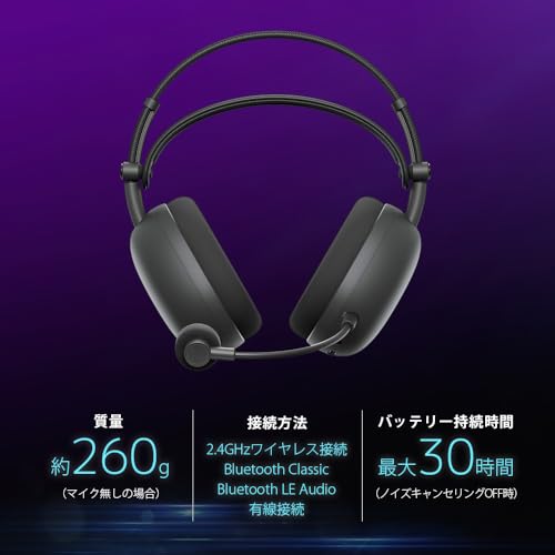 Sony INZONE H9 II Gaming Headset WH-G910N Wireless Bluetooth Noise Cancelling 3D Sound Low Latency Boom Mic Black