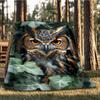 1pc Owl Print Throw Blanket Polyester Fiber, Lightweight Flannel, Soft & Warm, All Season Use for Outdoor, Camping