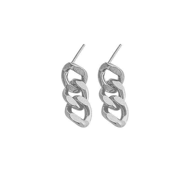 

Female Interlocking Simple and Niche Earrings срібний