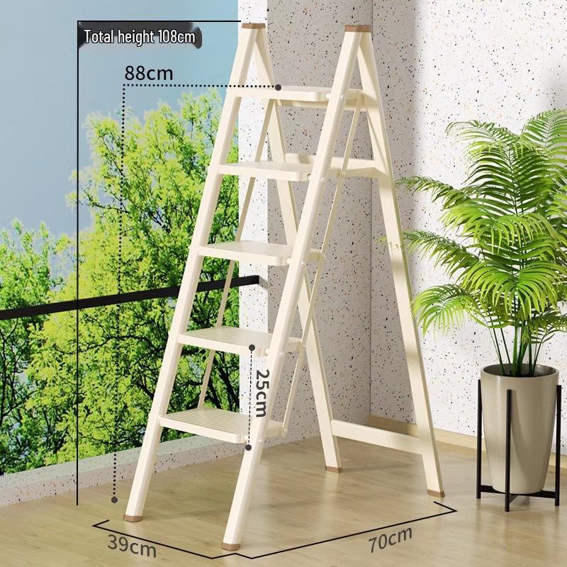 Housewarming Thickened A-Frame Folding Ladder with Enlarged Red Pedal for Safety