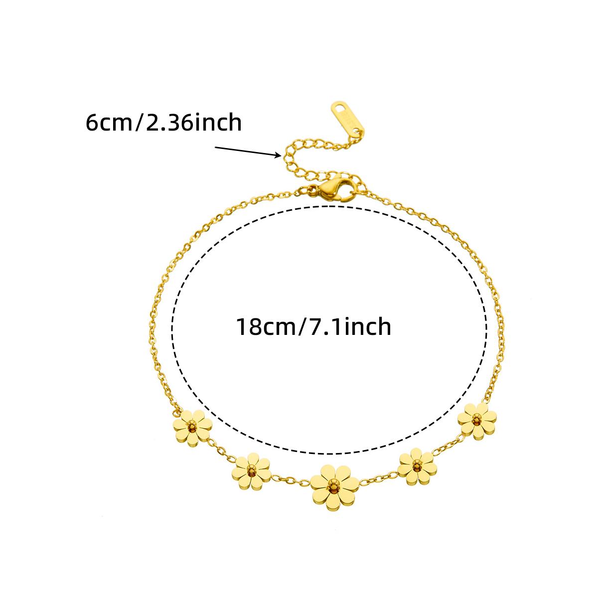 

2025 New Luxury Gold Color Daisy Bracelet - Stainless Steel Jewelry for Women, Hypoallergenic Gift & Party Bangles Accessories