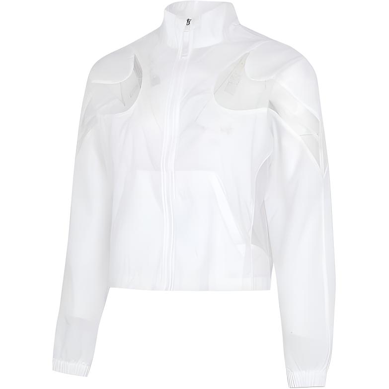 Nike Women s Swoosh Zip-Up Woven Jacket White CZ8285-100 L