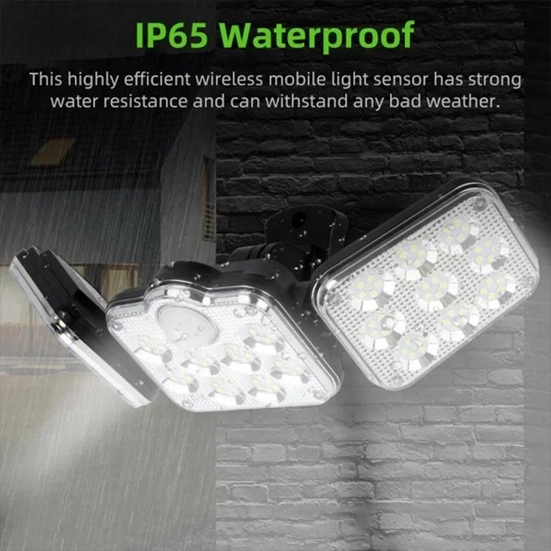 138 / 198LED Solar Lights Outdoor Motion Sensor  Human Induction  Adjustable  Head  IP65 Waterproof Solar Power Wall Lamp