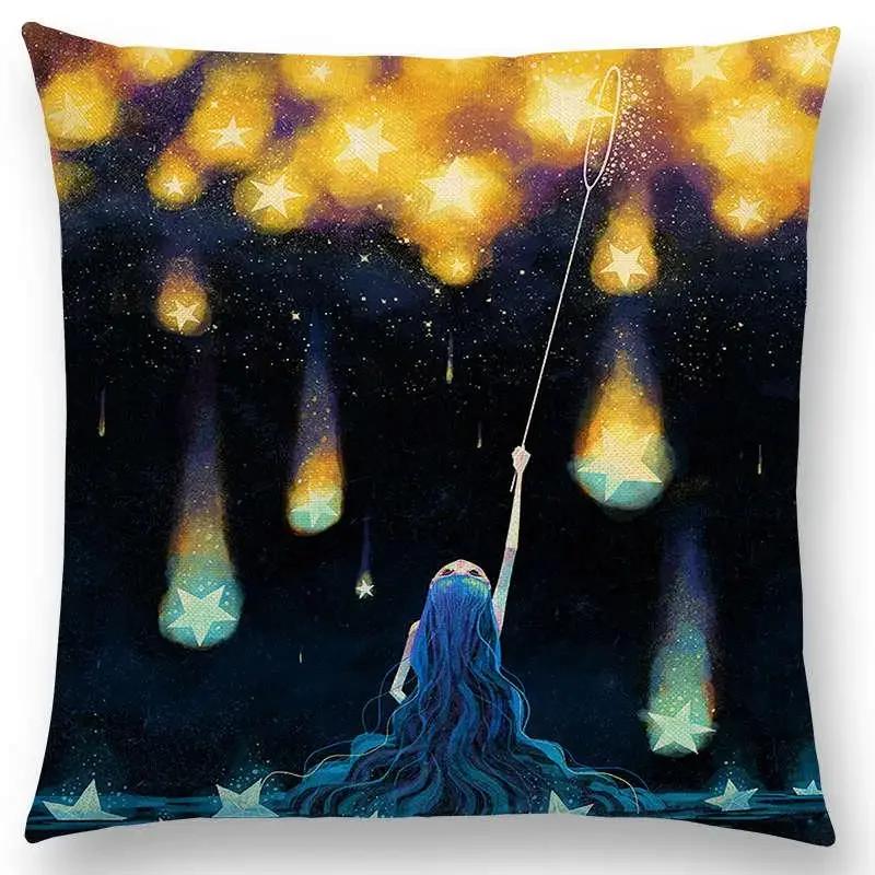 Neuer Eingang Bunt Traum Niedlich Cartoon Warm Erde Liebenswerte Tiere Leinen Kissenbezug Heimdekoration Auto Sofa Wurfkissenhülle