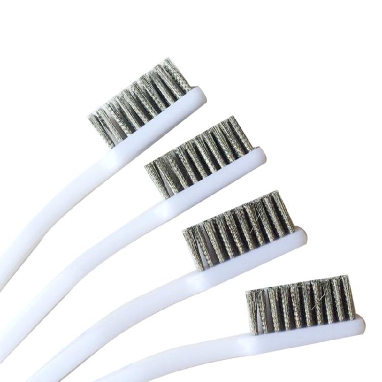 3-рядная латунная щетка для удаления ржавчины, стальная проволочная полировальная зачистная щетка
