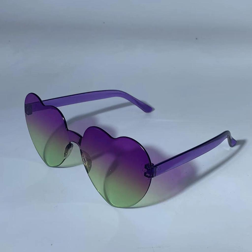 Peach Heart-Shaped Jelly Color Sunglasses: European & American Style