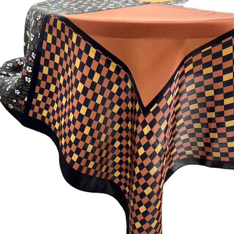 Classic Arc De Triomphe Presbyopia Brown Silk Square Scarf 90 Satin Mulberry Silk Scarf Silk Scarf Shawl Women