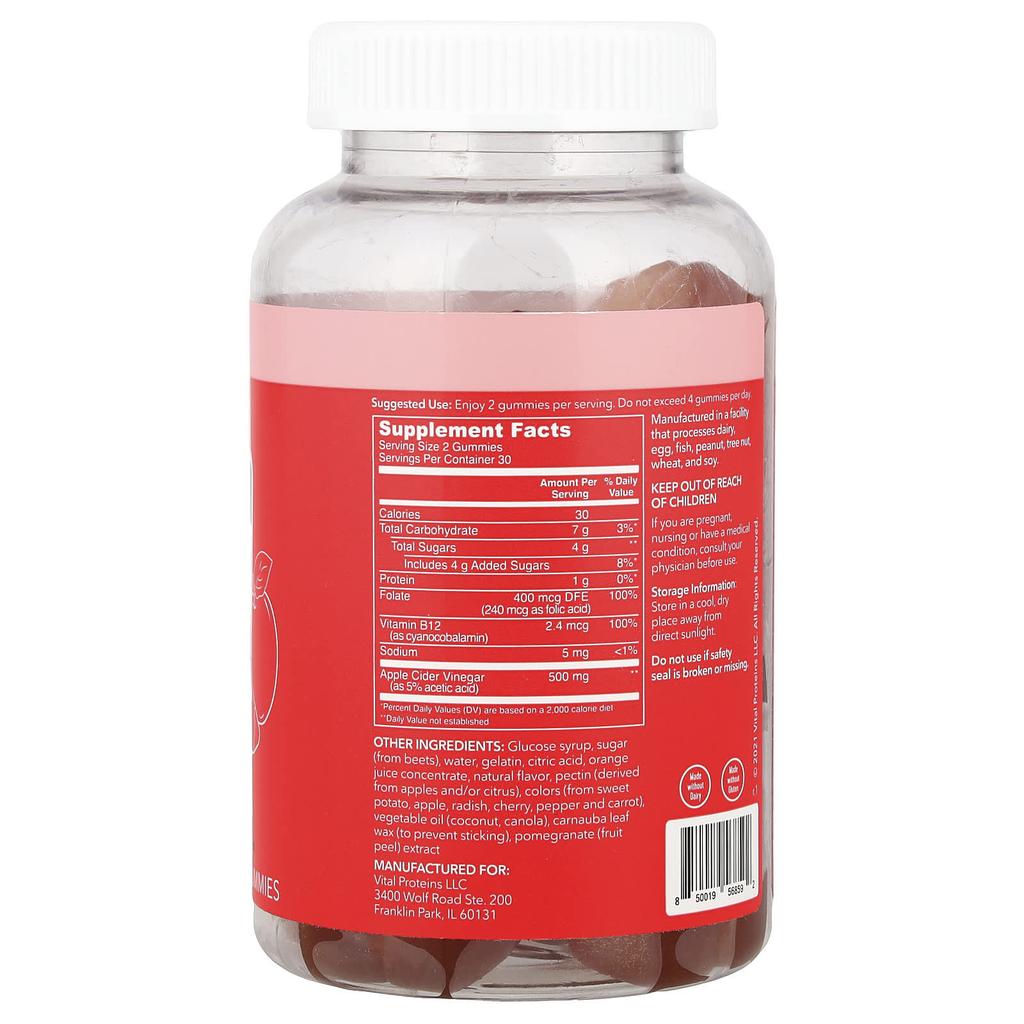 Apple Cider Vinegar Gummies, Apple Flavor, 60 Pieces