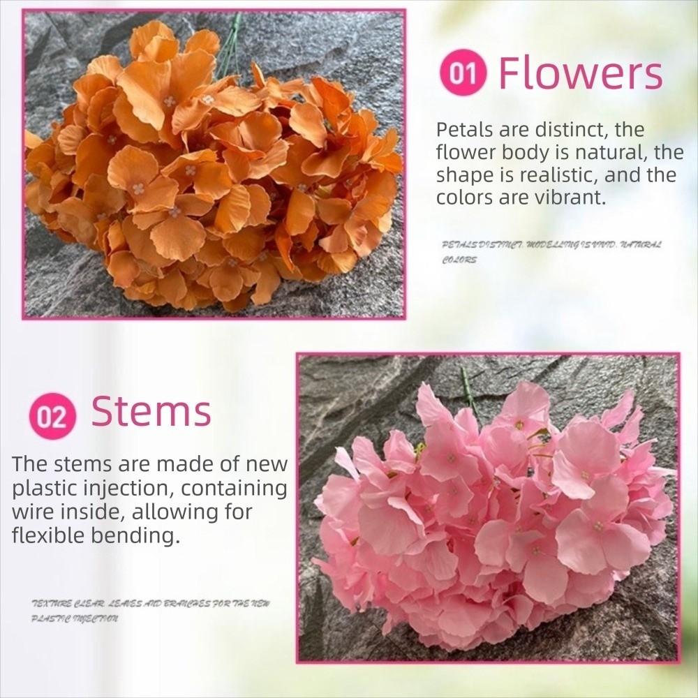 Leafless Design Hydrangea Flower Woolen Cloth 45CM Size Artificial Flower Five Headed Embroidered Ball Simulation Flower