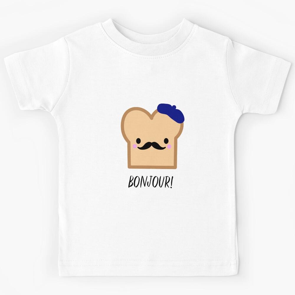 French Toast Shirt Cute Kawaii Toast Francophile Gifts Funny Food Kids T-Shirt 140