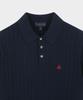 BROOKS BROTHERS Cotton Cable Polo Short Sleeve Sweater (Dark Navy) (Bbwtmog204)