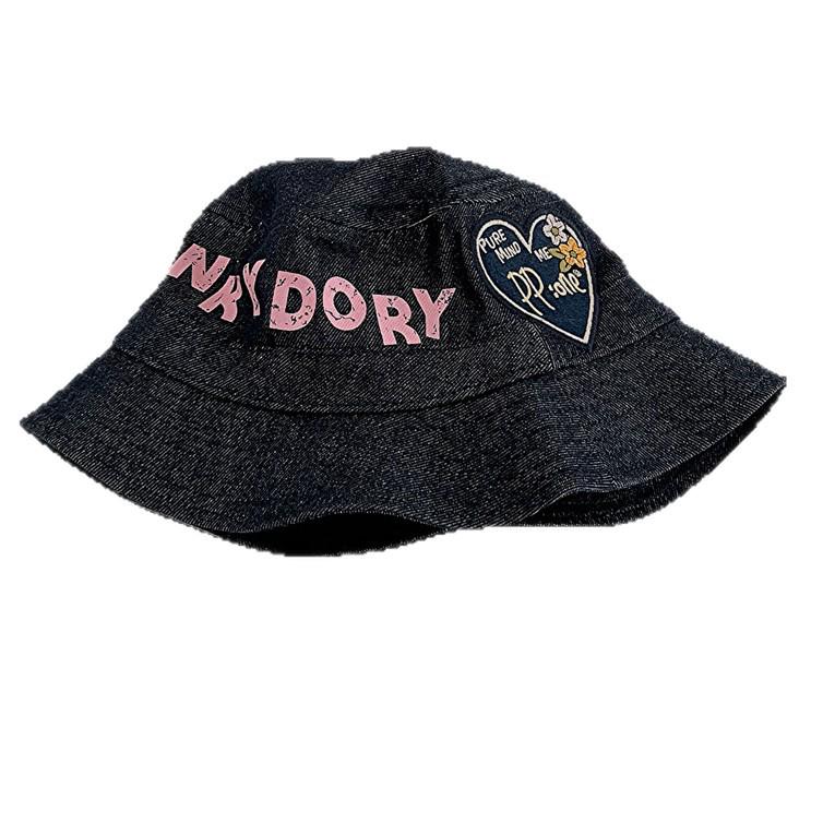 Korean Style Children's Denim Hat: Graffiti Print, Unisex, Stylish Sun Protection