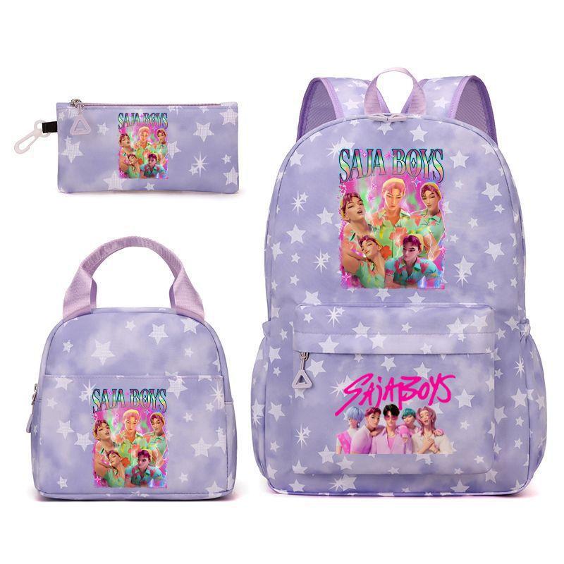 Kpop Witch Hunter Backpack Elementary School School Style School Bag Travel Backpack Three-Piece Set Three piece set