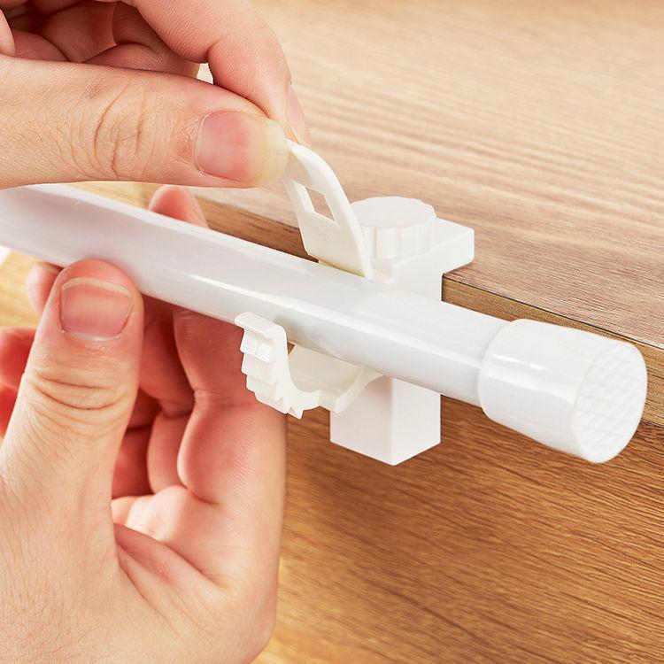 No-Drill Adjustable Curtain Rod and Towel Holder Clips