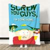 Cute S-South Cartoon P-Park Throw Flannel Fluffy Soft Blanket Warm Skin-Friendly Throw for Sofa Bed Office Nap Winter