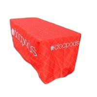 Custom Table Cover Cloth Full Color Printed Polyester Outdoor Table Runner Skirt Throw Trade Shows Home Advertising Tool (as the picture,Customized)