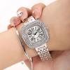 Modern Ladies Jewelry Watch With Alloy Band And Crystal Embellishments For Formal Wear