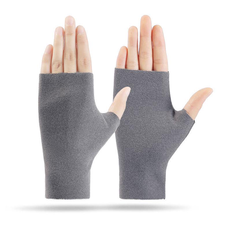 Women's Winter Plush Half-Finger Thermal Fleece Gloves - Skin-Friendly for Typing and Writing