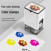 Stackable Four-Color Stamp with Automatic Pop-Up Lid, Clear Imprint, Customizable Patterns - Upgraded Design.
